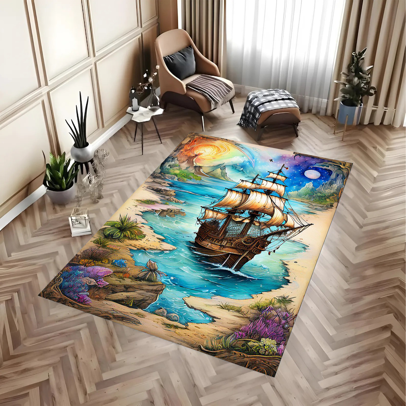 Rectangle Area Rug – Soft Plush Carpet for Home Decor
