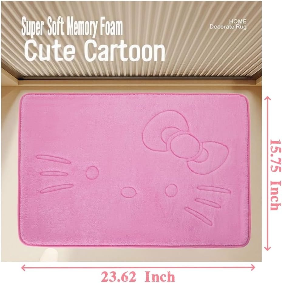 Charming Cute Cartoon Pink Rug – 15.75” x 23.62” Soft Memory Foam for Any Room