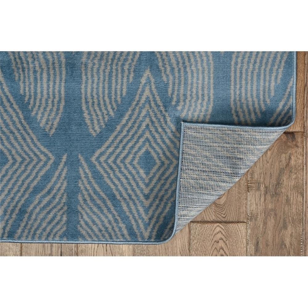 Linon Calibri Henley Polypropylene 4’3″x7’3″ Rug in Blue and Gray