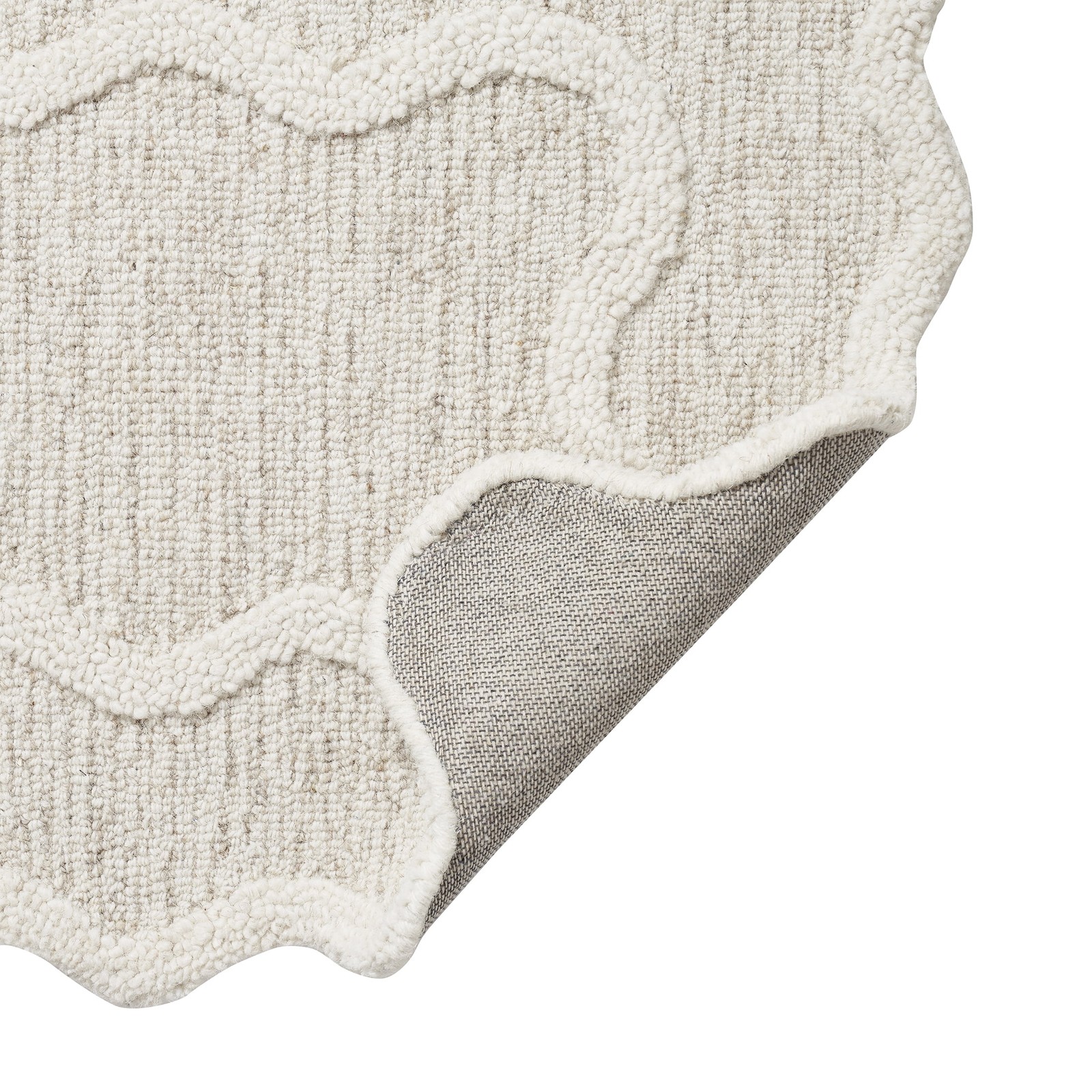 My Texas House Stella Ivory Scallop Wool Indoor Area Rug, 24″ x 36″