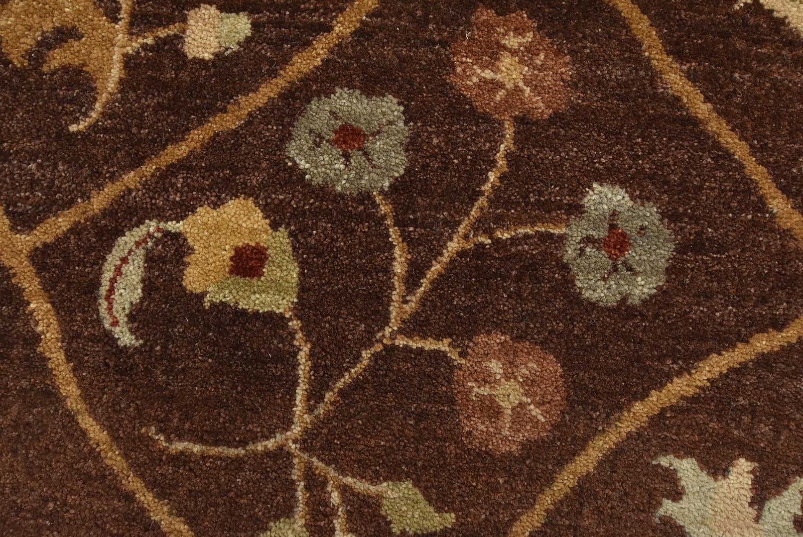 Aubusson Ziegler 9’11” x 13’5” Brown Wool Traditional Hand-Knotted Oriental Rug