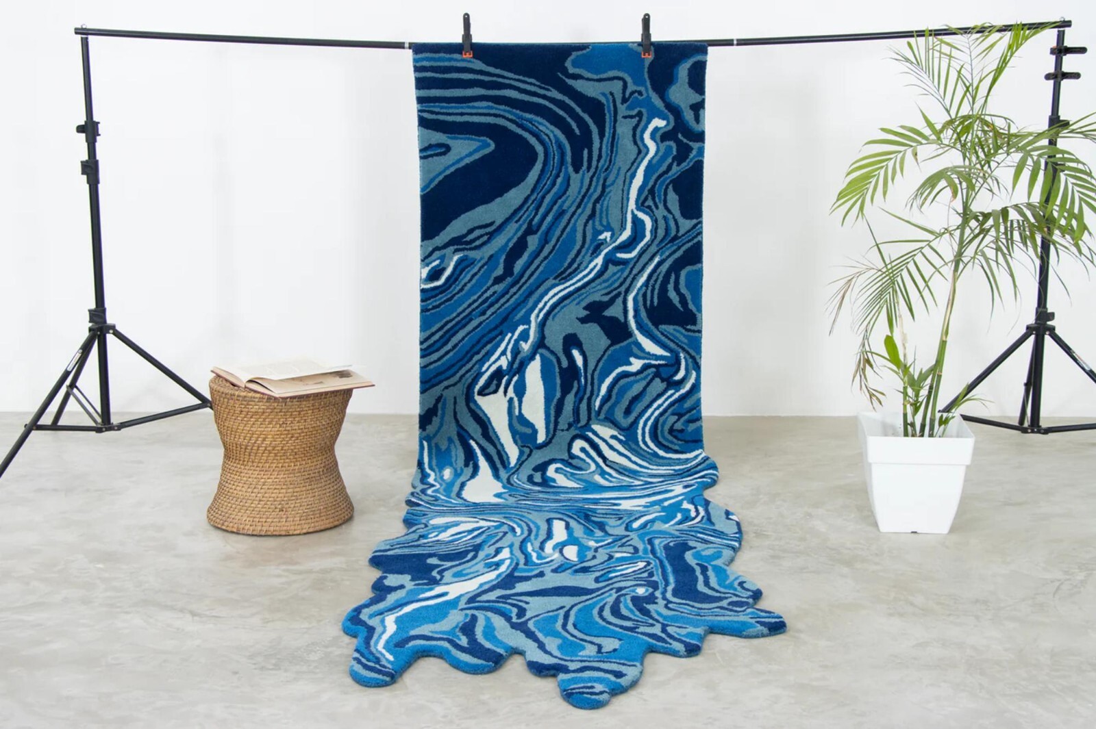 Melting Ocean Runner Hand Tufted Woolen Area Rug Carpets for Home, Bedroom
