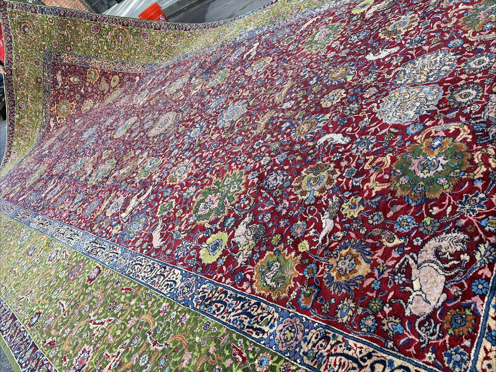 Auth: Antique Lavar Rug Spiral Tendril Classical Era Masterpiece 10×19