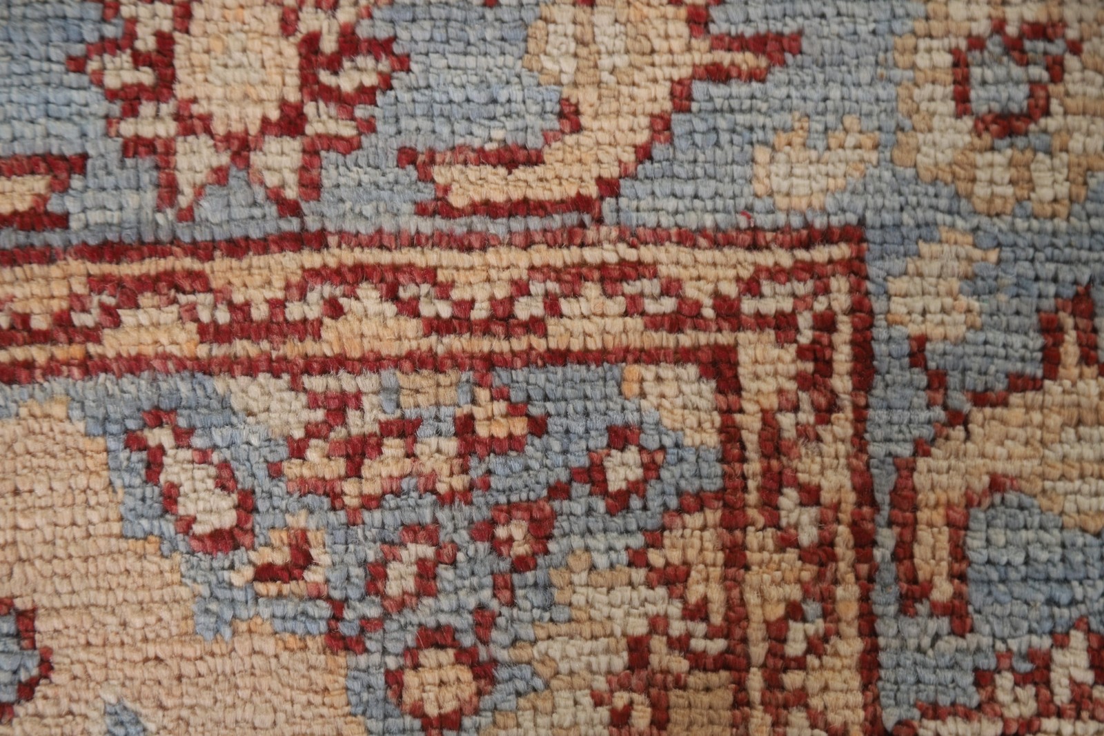 Oushak Turkish Accent Rug 3×4 Vegetable Dye Hand-knotted Wool Geometric Pattern