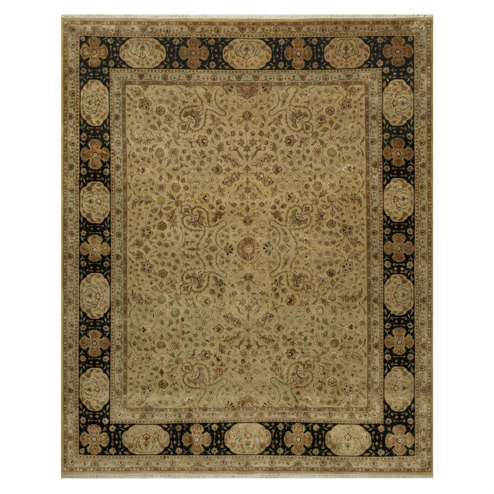 8′ x 10′ Brown Kishoon Design New Zealand Wool with Silk Hand Knotted Rug R91431