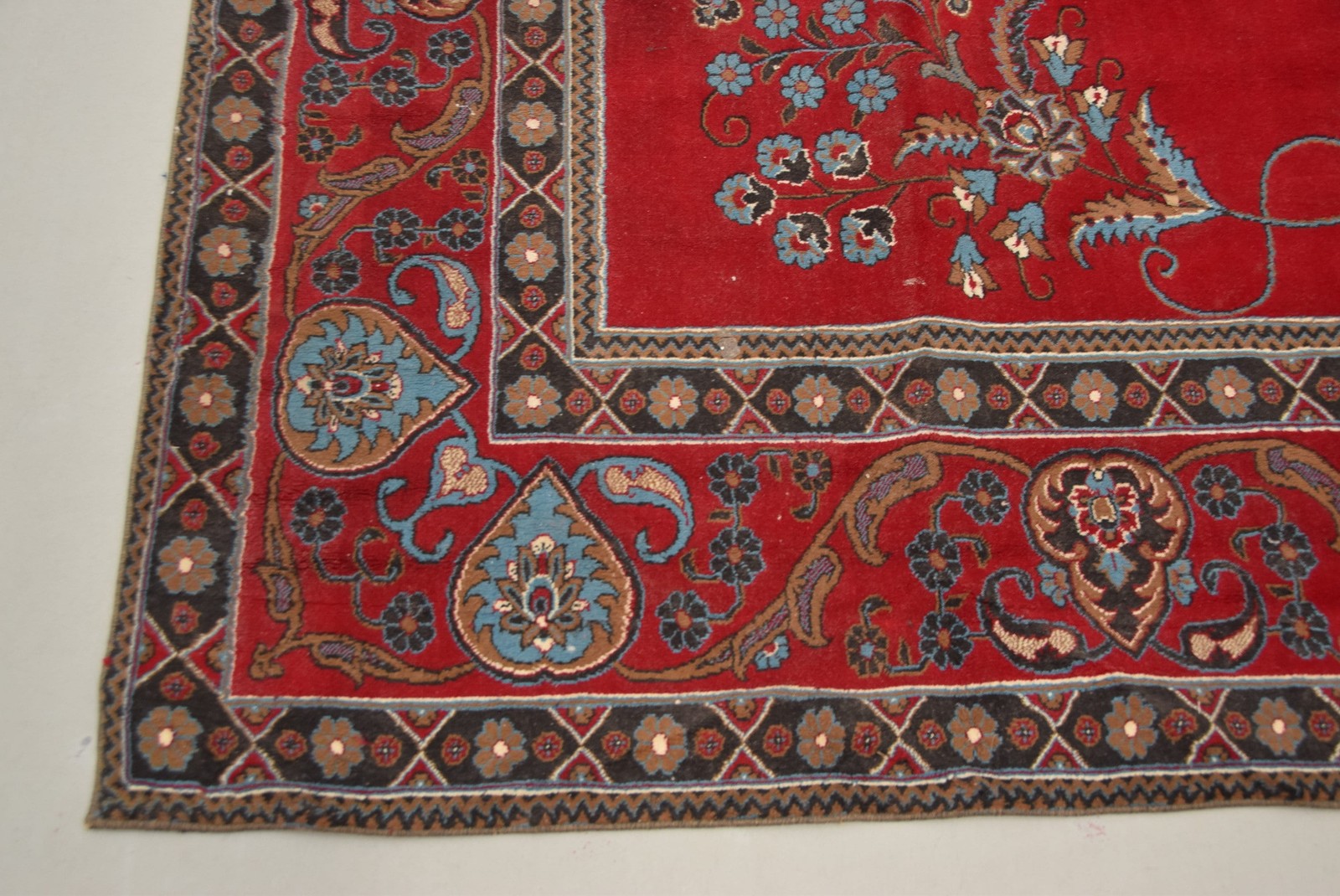 Vintage 9,4×13,2 ft Rug, Oversize Turkish Rug, Red Oriental Wool Rug