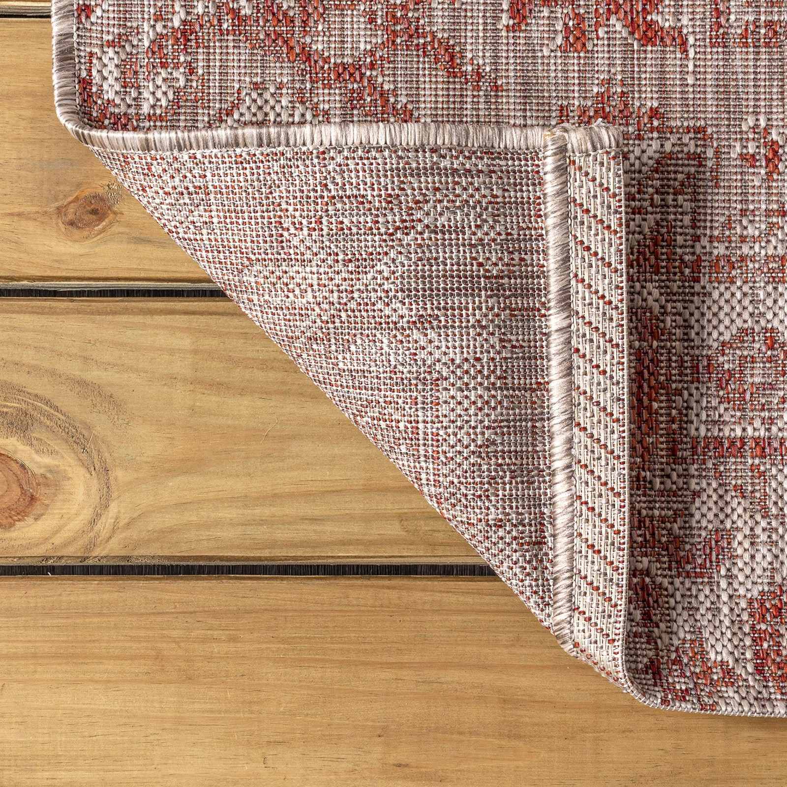 Red Taupe Rectangular Indoor Outdoor Rug 5X3 Durable Stain Resistant Pet Frie…