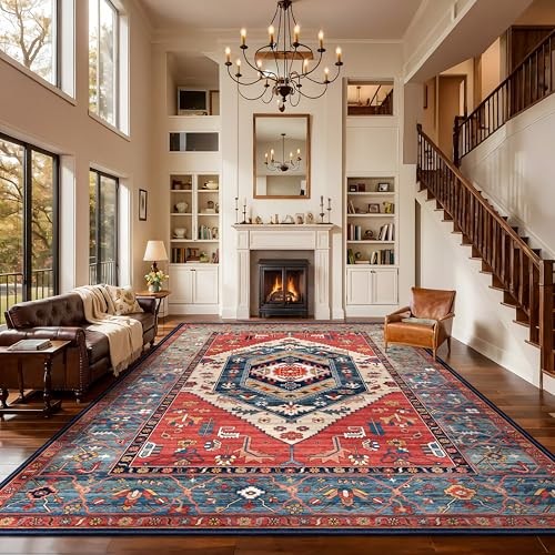 10×12 Area Rugs for Living Room, Large Washable Non-Slip Boho Rug, Ultra Soft