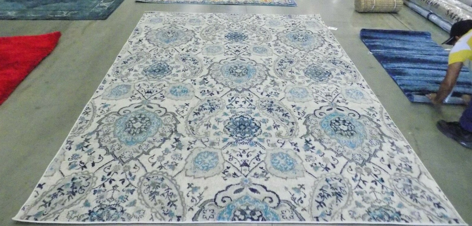 CREAM / LIGHT GREY 8′ X 10′ Stained Rug Reduced Price 1172586053 MAD600C-8