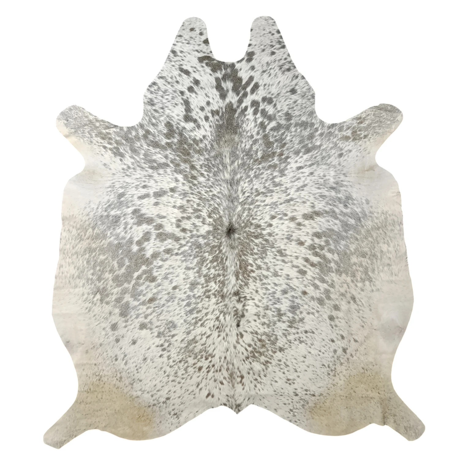 Real Grey salt and pepper Cowhide Rug – 5′-3″ x 5′-7″