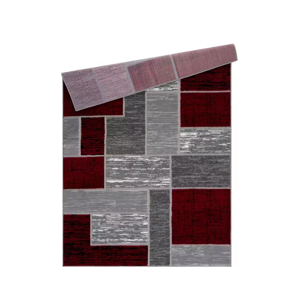 Verena Red Geometric 5 Ft. X 7 Ft. Area Rug