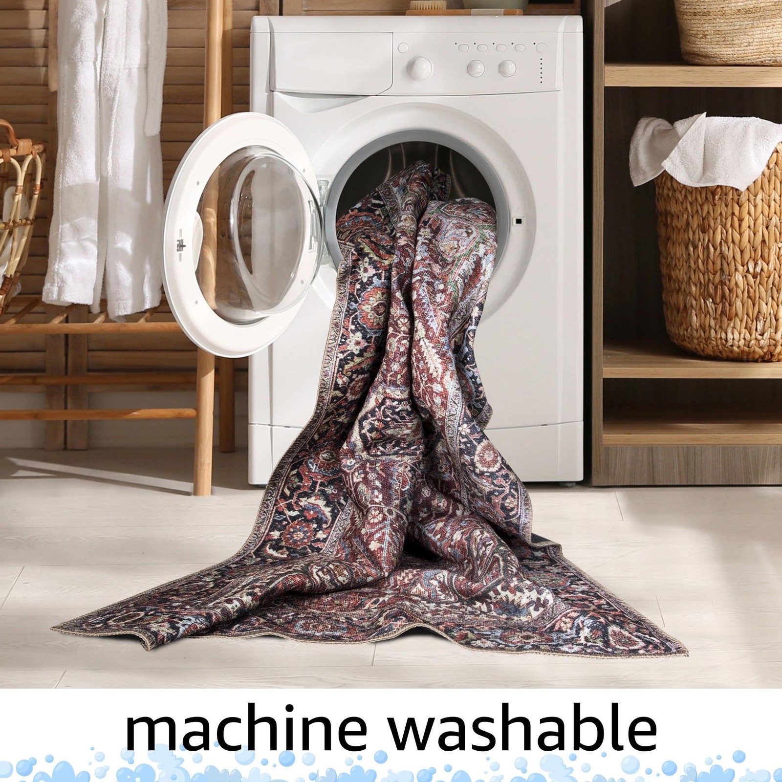 Keen Home Design Machine Washable Area Rugs with Non-Slip Backing, Ideal for Hal