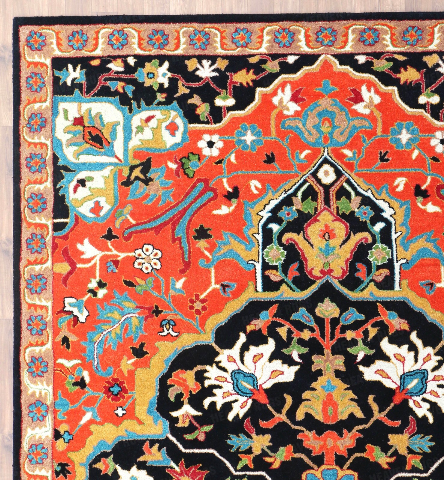 Handmade Sultanabad Multi Blue Tufted Wool Rug & Carpet Without Tariff &duty