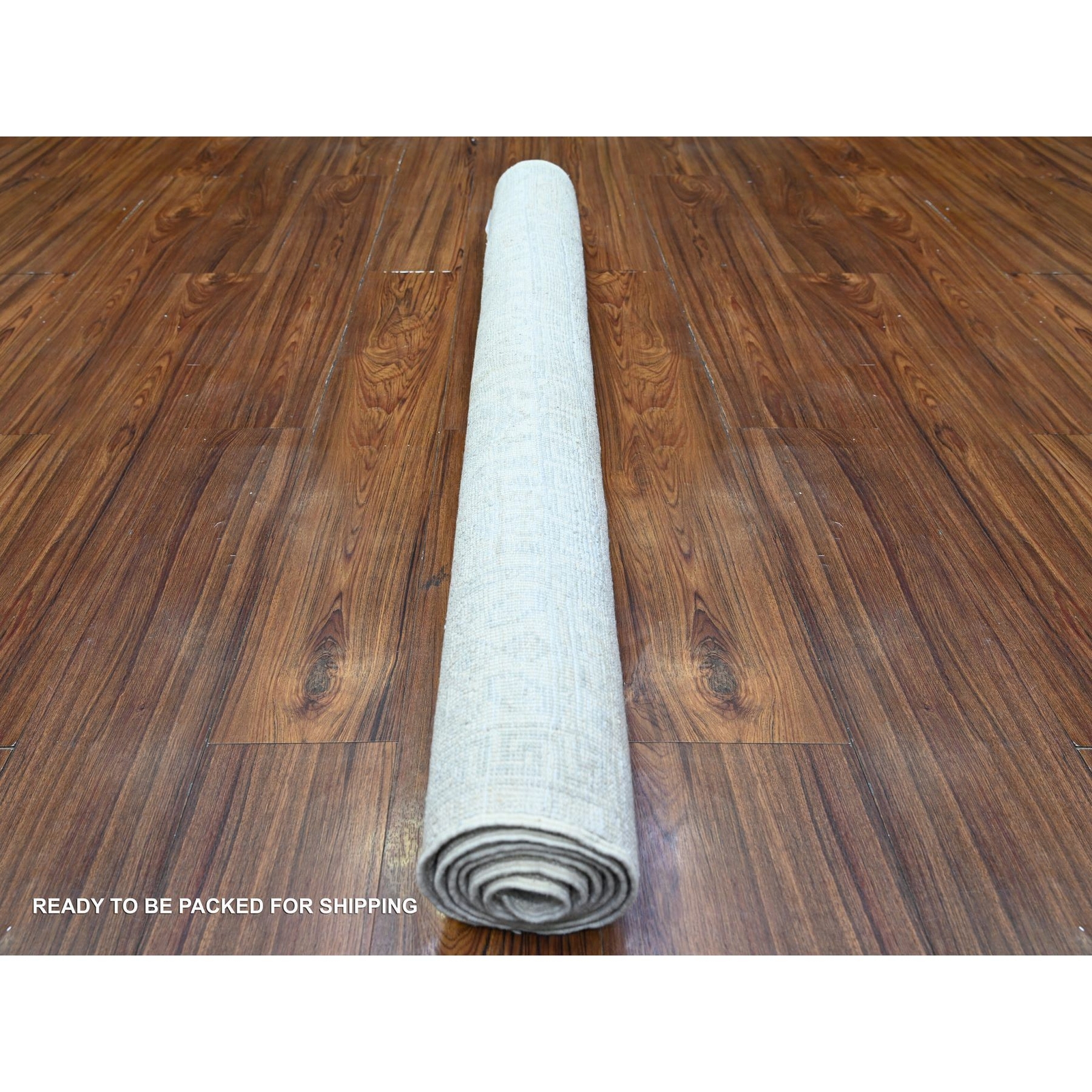 3’10″x5’7″ Ivory White Wash Peshawar Khotan Design Wool Hand Knotted Rug R74786