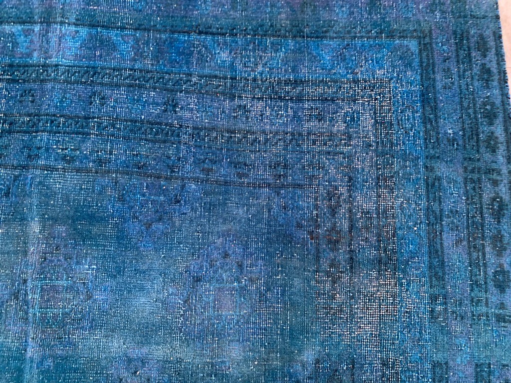 Vintage Afghan Rug Hand knotted Zero Pile Rug Over Dyed Rug oversize Rug 6×9 ft