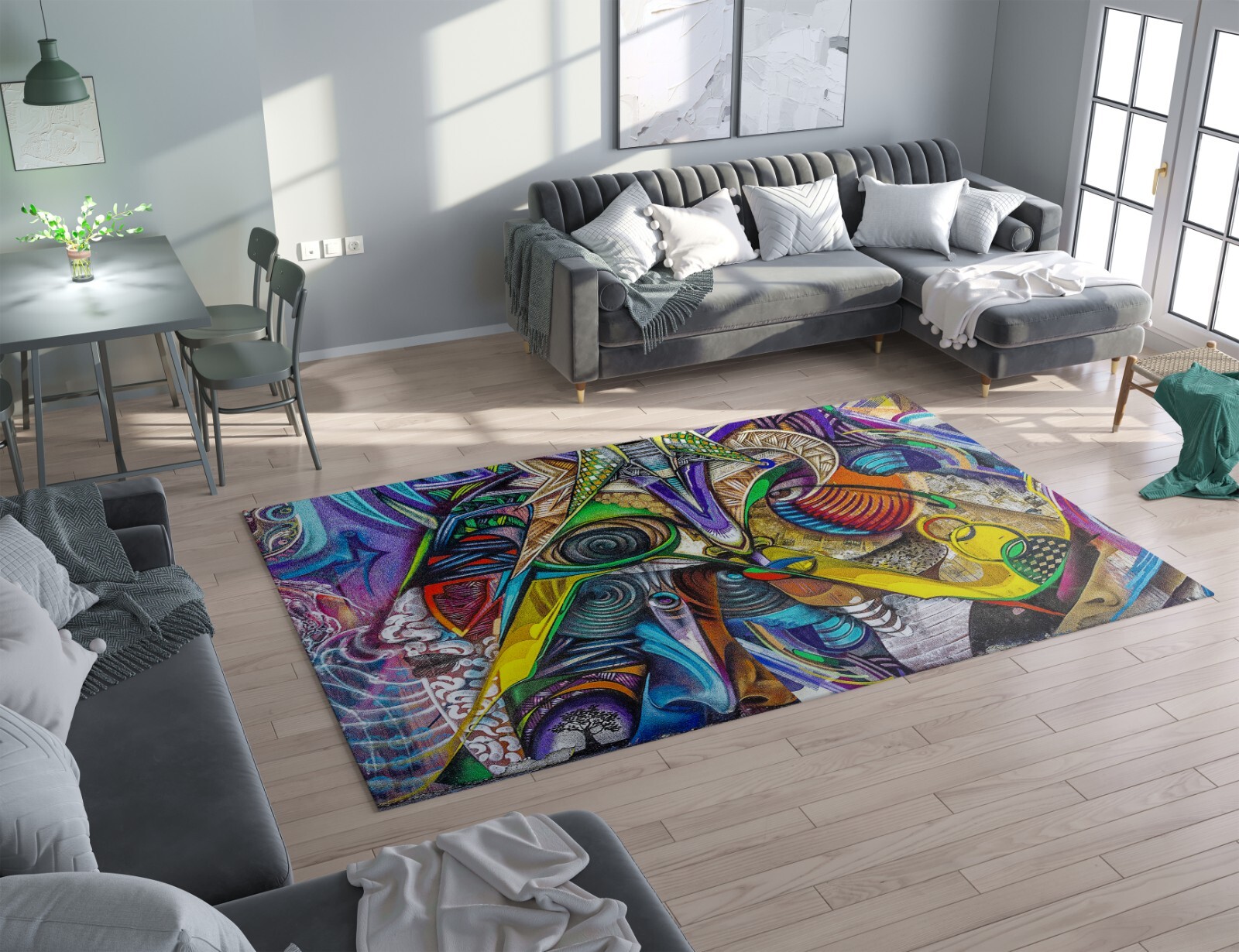 Graffiti Area Rug colorful rugs grafiti rug unique rug abstract art rug african