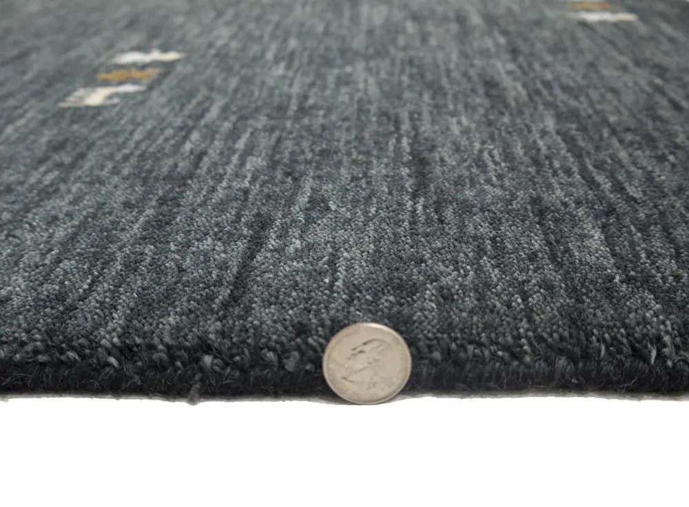Gabbeh Modern Rug Tribal Small 2X3 Charcoal Handmade Entryway Bedroom Carpet