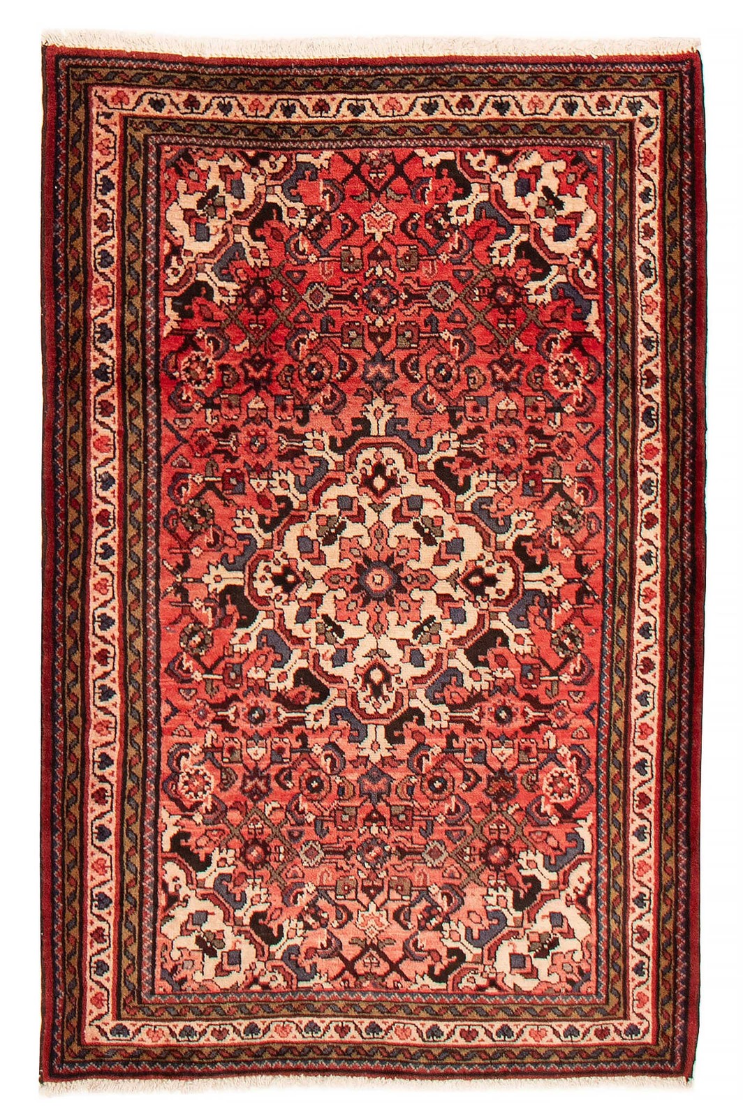 Vintage Hand-Knotted Area Rug 3’6″ x 5’8″ Traditional Wool Carpet