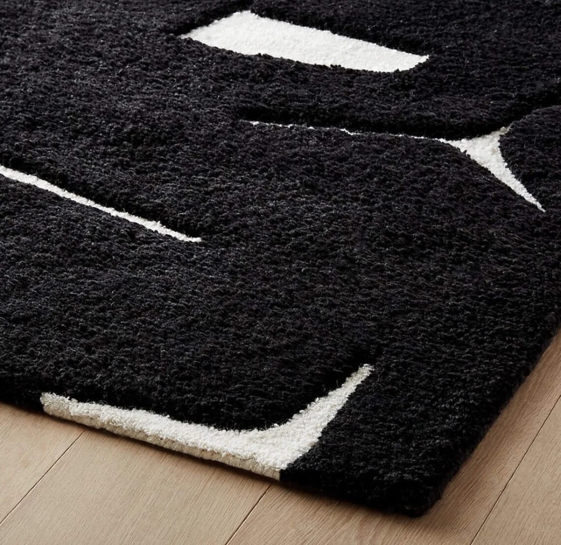 Luxury Hand Tufted Wool Rug Modern Geometric Grid Minimalist Area Carpet home