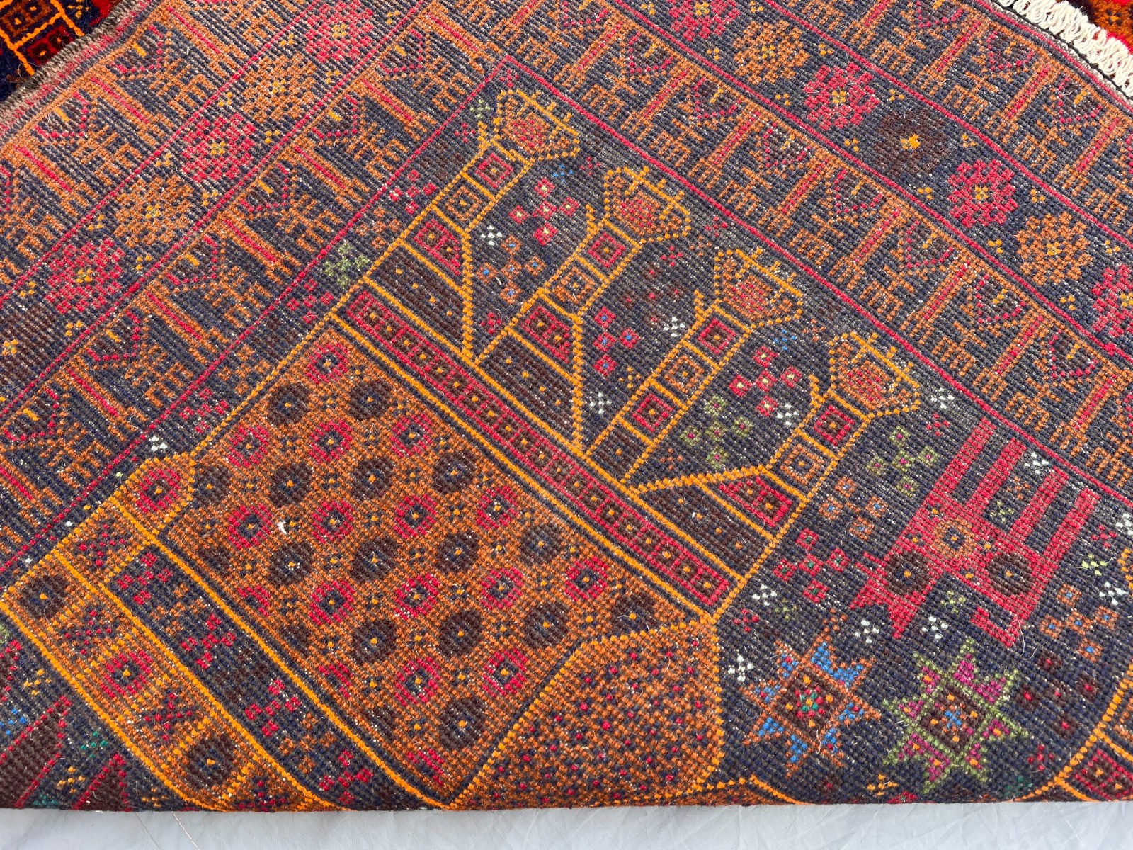 4×7 Vibrant Baluchi Pictorial Rug Afghan Wool Carpet Animal Tribal Folk Art Deco