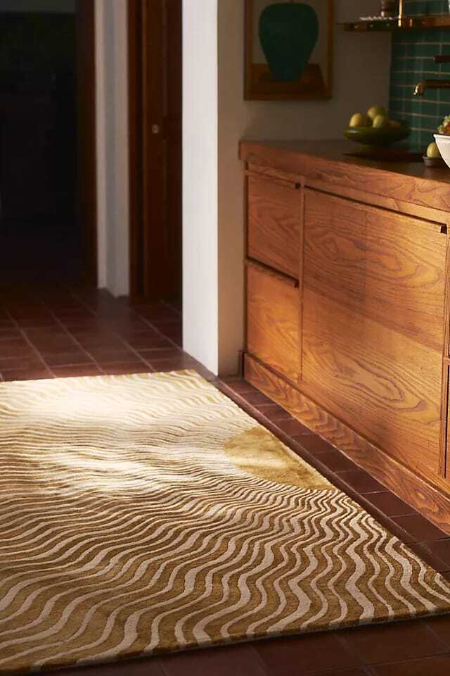 100%Wool Hand Tufted 4×6 Feet Sun Rays Print Hand Made Rug Customized Area Rug