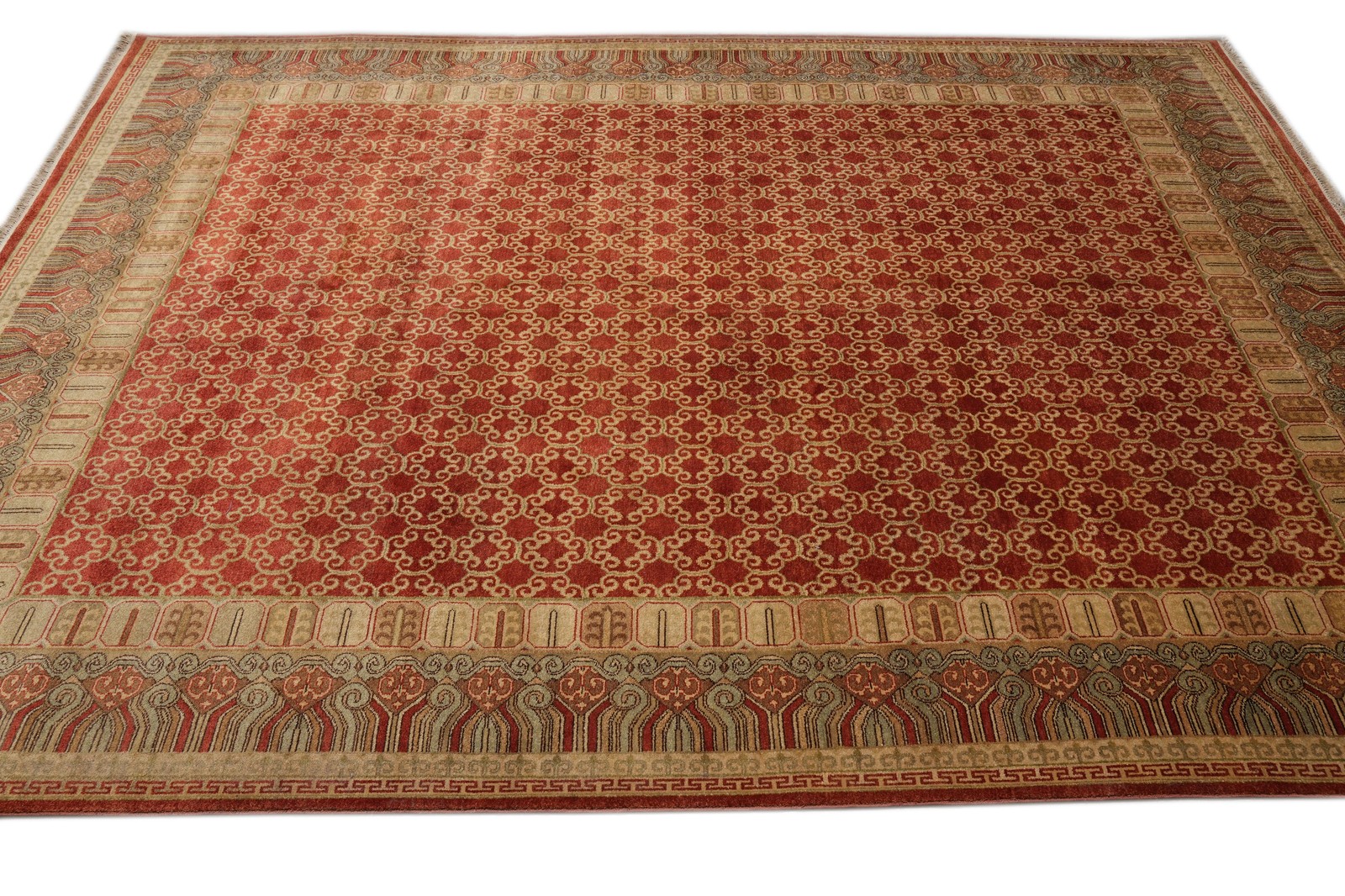 9 x 12.4 New Agra Rug Coral #B-72558