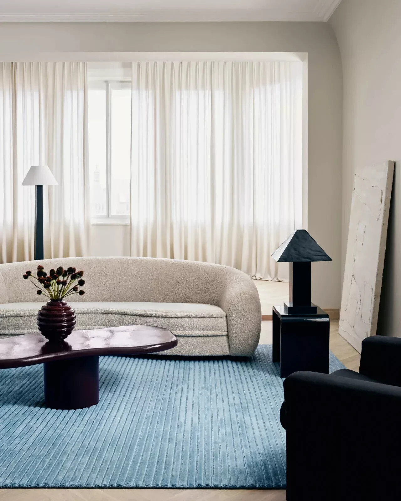 Park 02 – Sky Hand-Tufted High low l Nz Wool Area Rug Living Room office