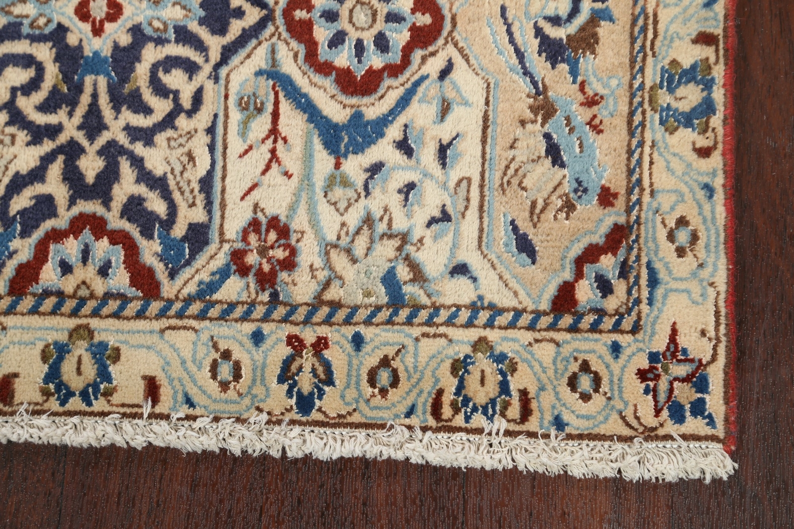 Antique Bird Design Nain Traditional Area Rug Handmade Oriental Wool Carpet 3×4