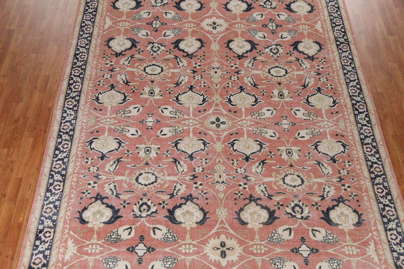 Floral Red/ Navy Blue Ziegler Turkish 9×12 ft Area Rug Hand-knotted Wool Carpet