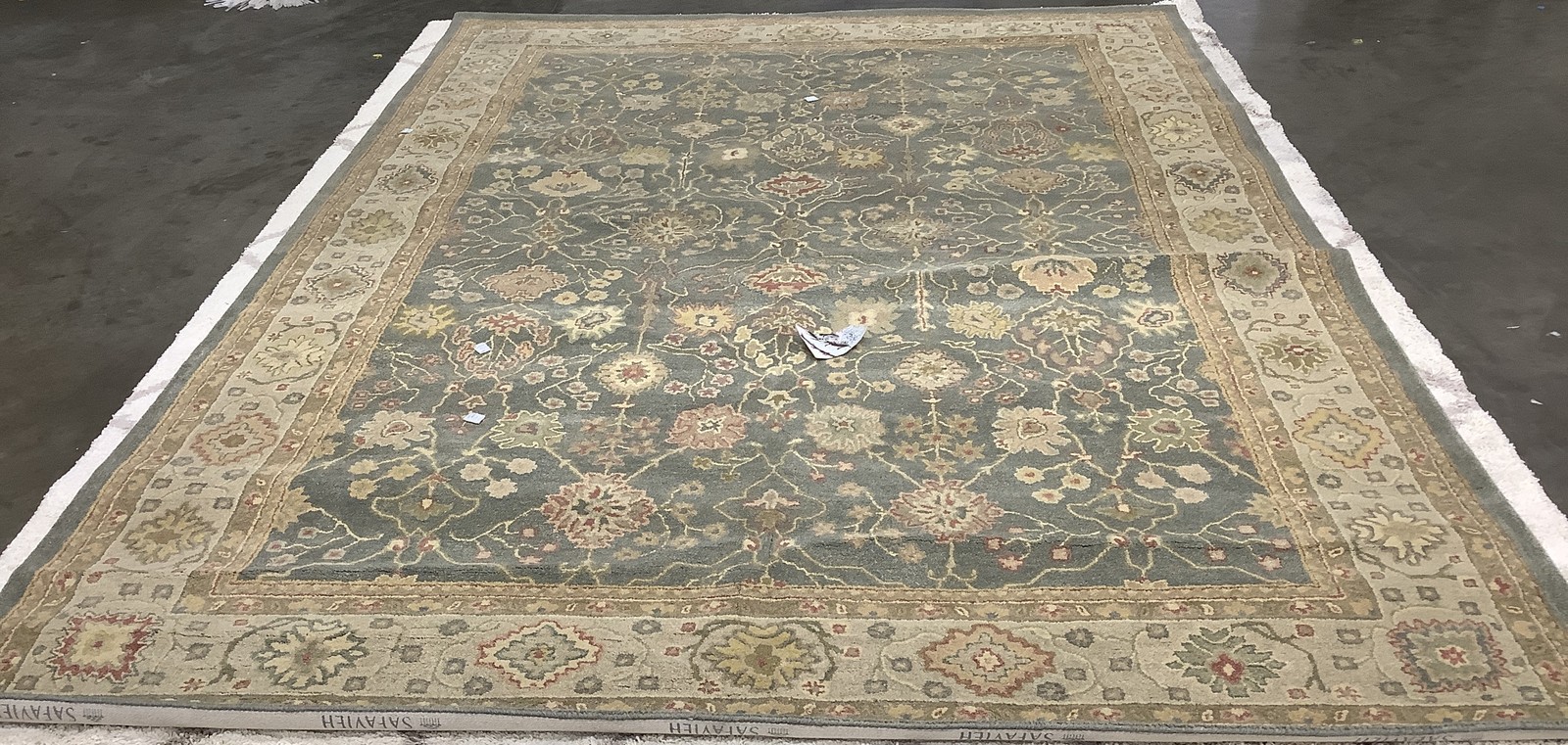 BLUE / IVORY 9′-6″ x 13′-6″ Back Stain Rug, Reduced Price 1172683848 AT314A-10