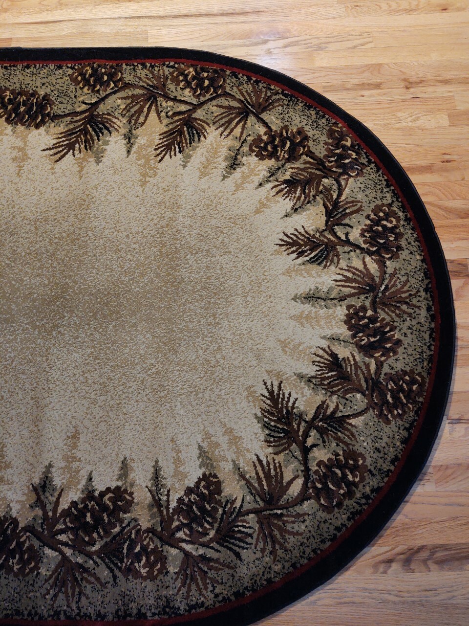 8×10 (7’10” x 9’10”) Oval Pinecone Lodge Cabin Forest Area Rug *FREE SHIPPING*