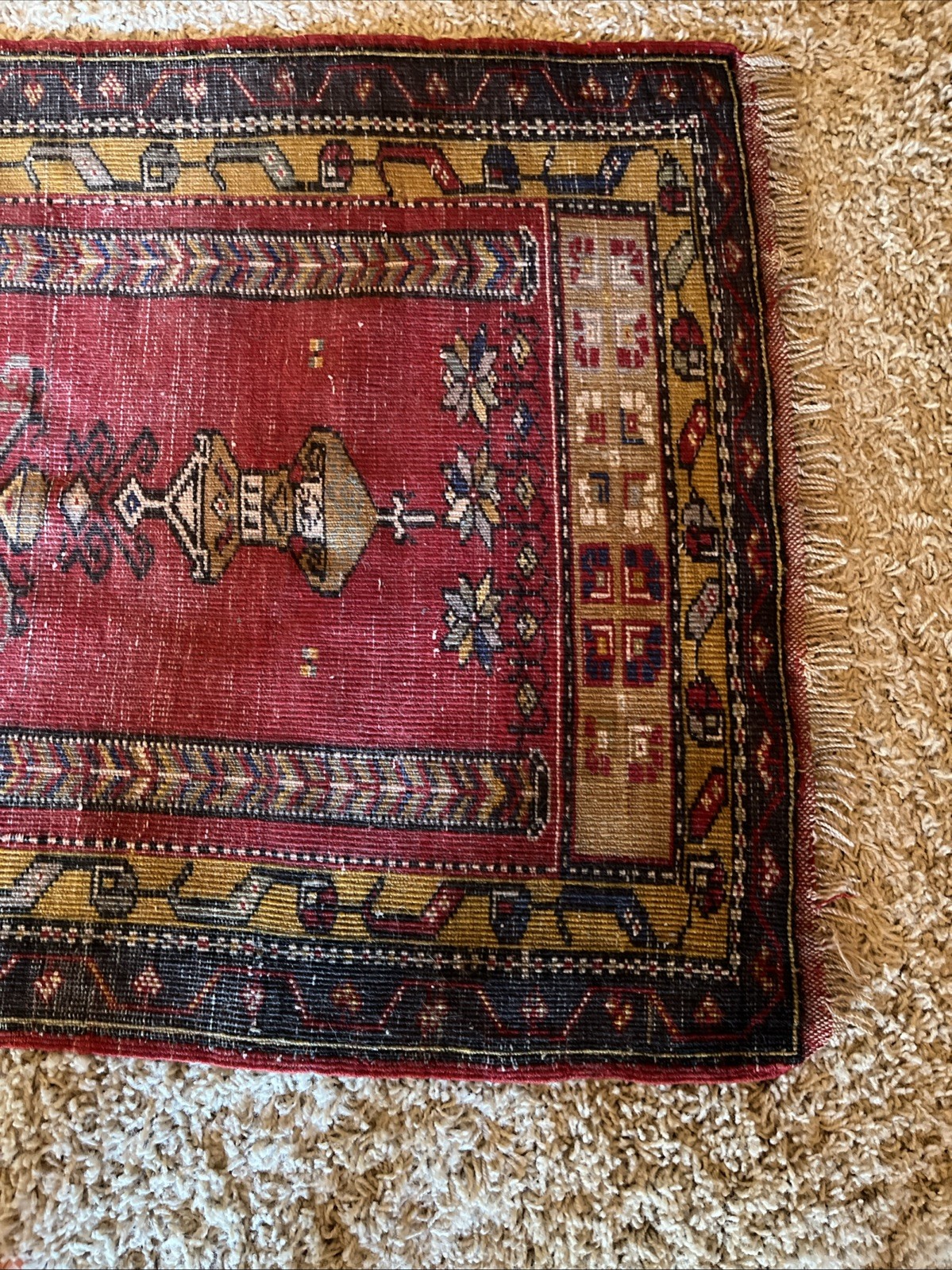Vintage Turkish Rug HandMade 48” X 31”