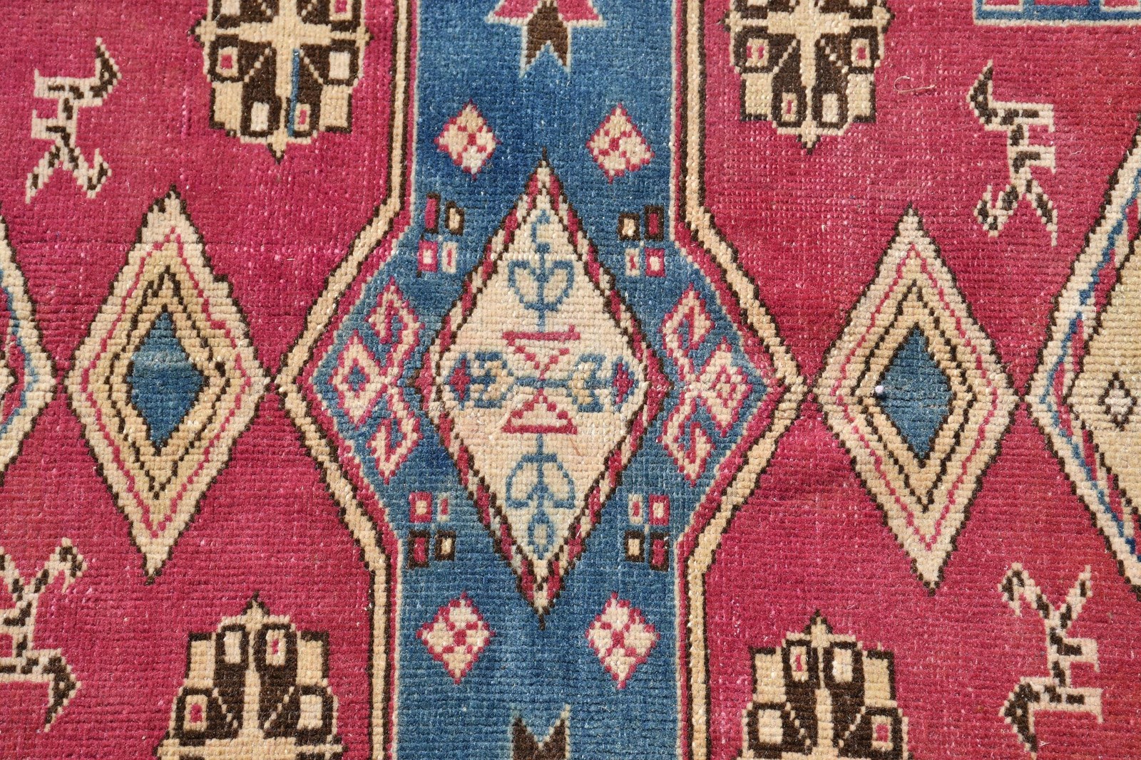 5,2×7,4 ft Rug, Turkish Vintage Rug, Red Wool Rug