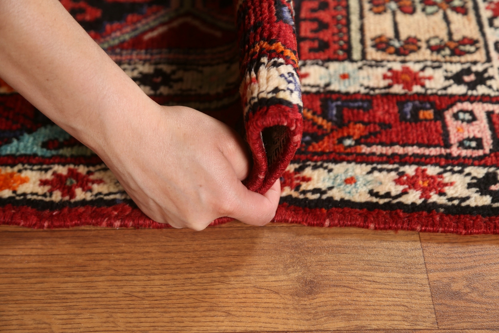 Vintage Geometric Traditional Rug Wool Hand-knotted 4×7