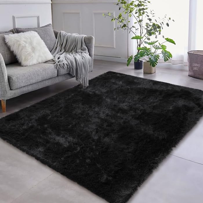 9x12ft Rug Solid Shag Rug Soft Plush Area Rug for Bedroom Aesthetic Living Room