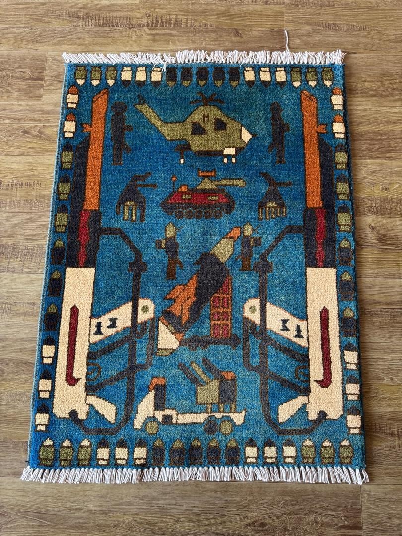 6 of 24 hand made afghan war rugs, 9/11, opium, USSR, USA AFGHANISTAN 80cmx60cm