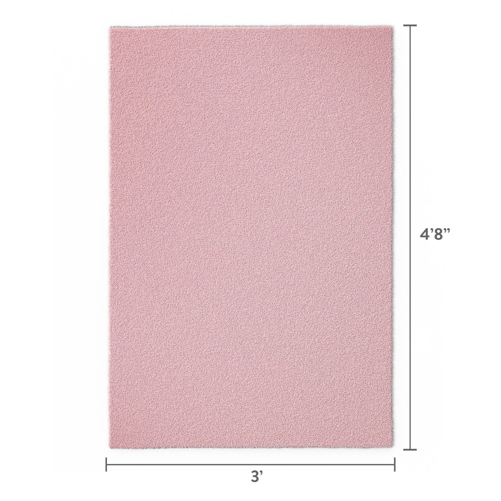 Mainstays Kids Tufted Light Pink Shag Washable Area Rug, 3′ x 4’8″