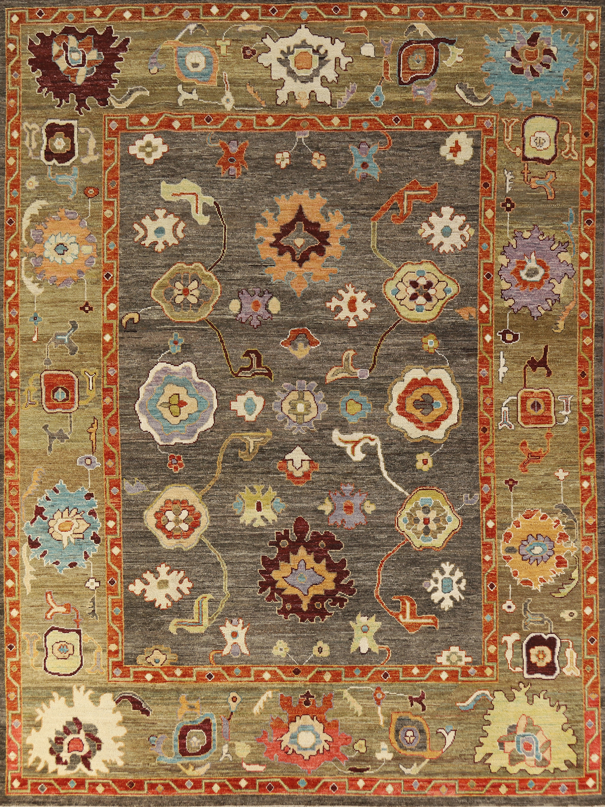 Vegetable Dye Handmade Oushak Turkish Living Room Area Rug Wool Carpet 8×10 ft