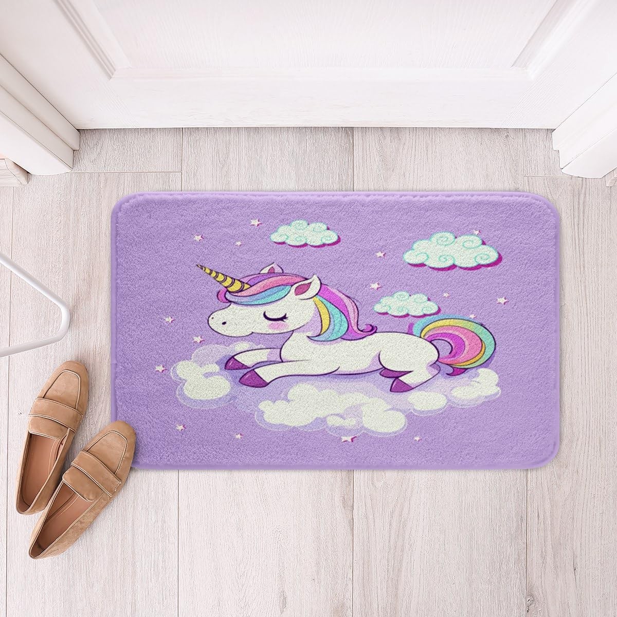 Girls Unicorn Area Rug Carpet Fantasy Unicorn Bath Mat Fairy Cartoon Animal D…
