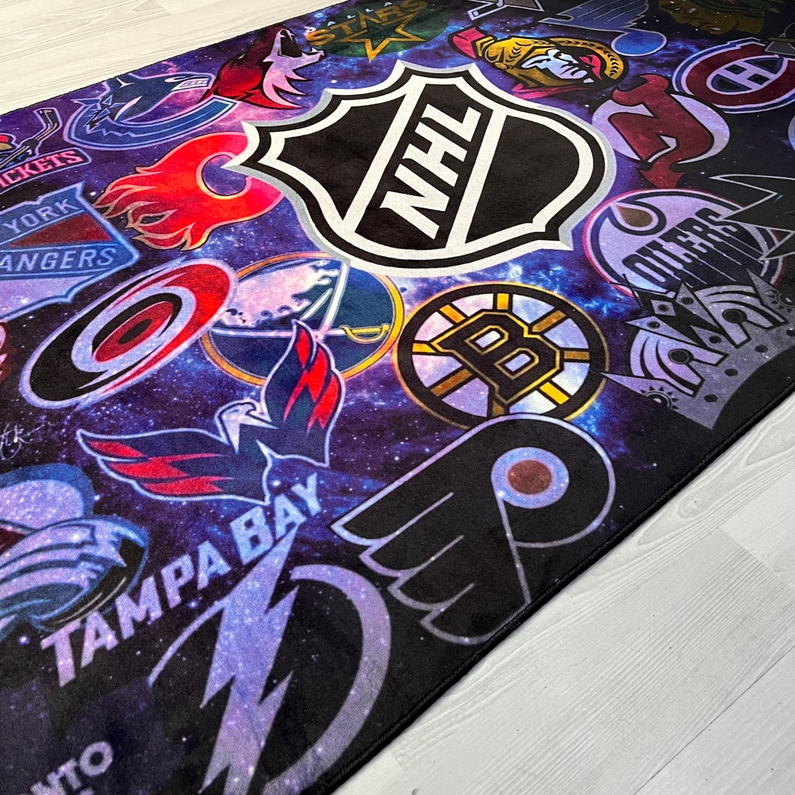 NHL Inspired Hockey Team Logo Rug Colorful Area Rug Decor