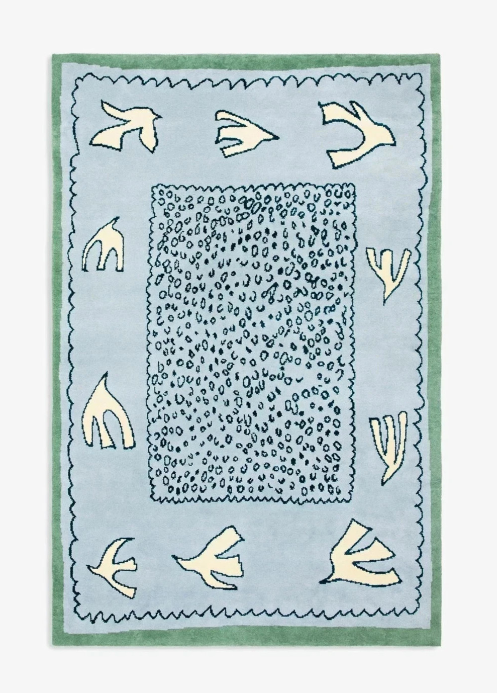 Nordic Knot Hand Tufted Wool Sky Blue Home & Office Rug 8×10 9×12 10×14 12×15 ft