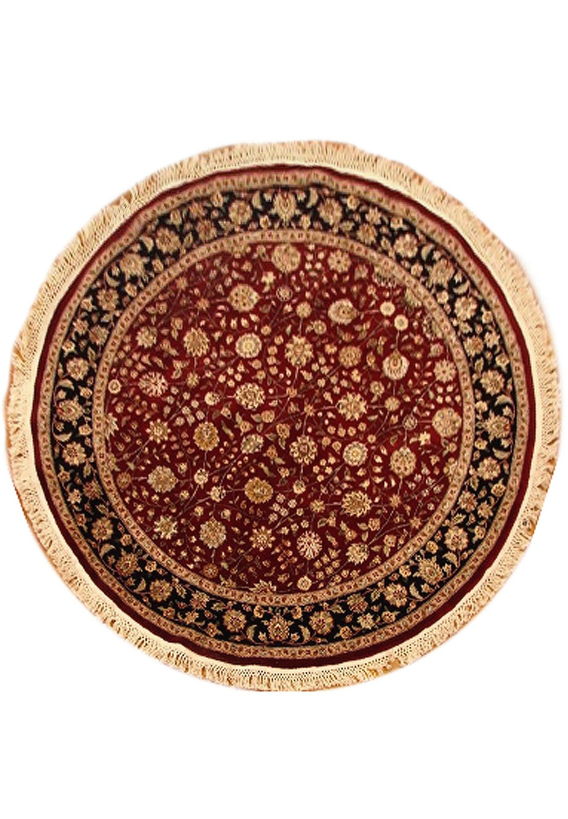 5 x 5 Round Hand-Knotted Wool and Silk Rug #PIX-14800