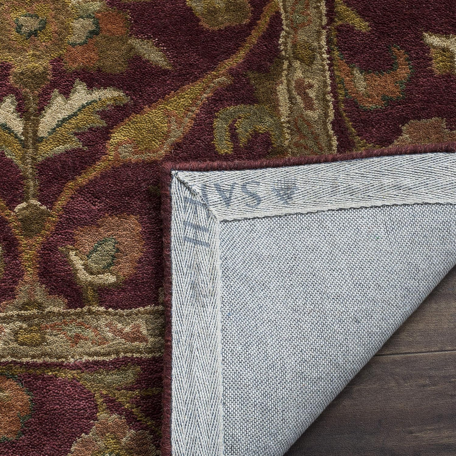 Handmade 3′ x 5′ Premium Wool Oriental Rug in Wine/Gold – Antiquity Collection