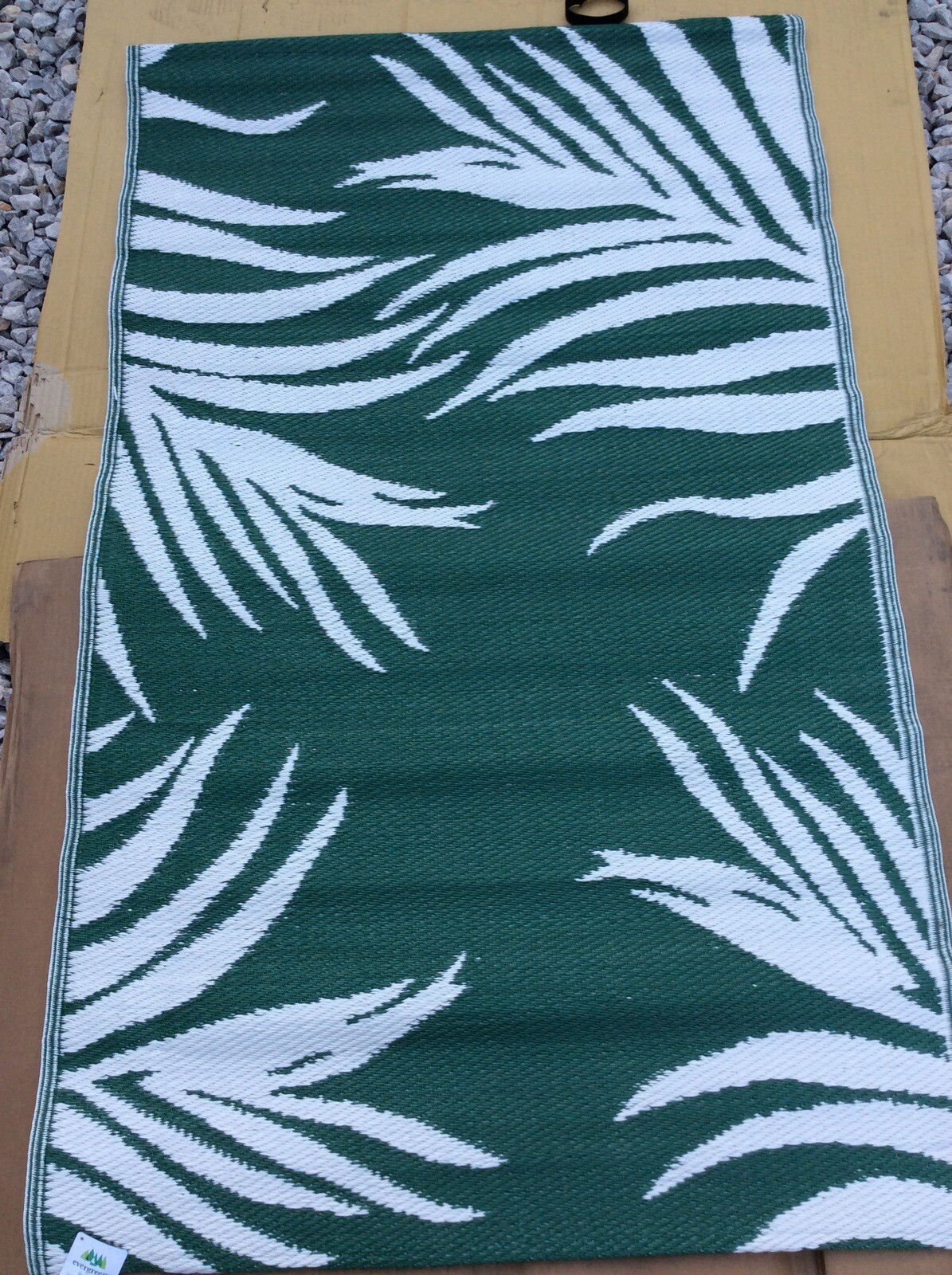 Evergreen,Rug,Indoor/Outdoor Reversible Rug, Green Palms 3ft X 5ft