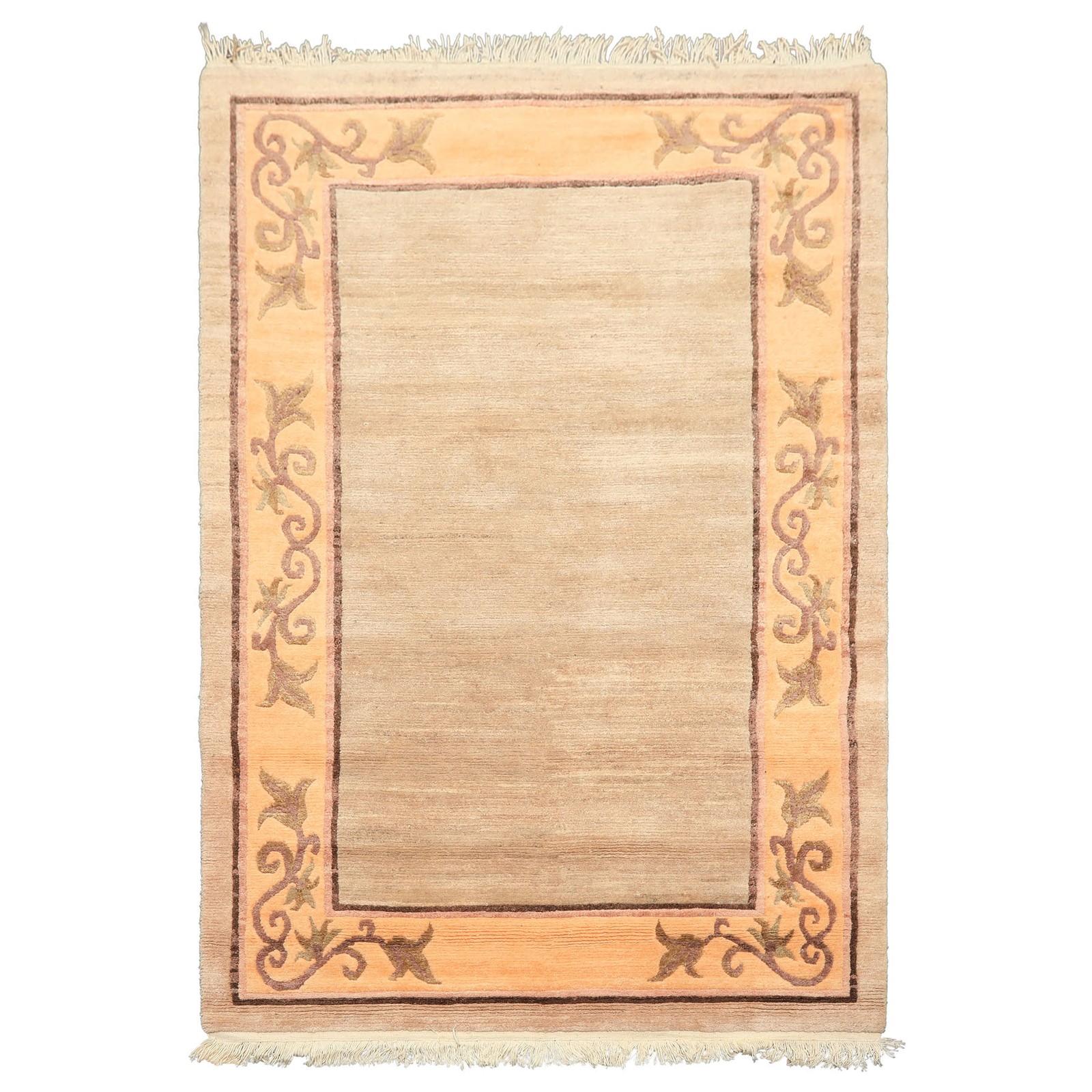 Michaelian & Kohlberg 4×6 Hand Knotted Wool Beige Tibetan Classic European Rug
