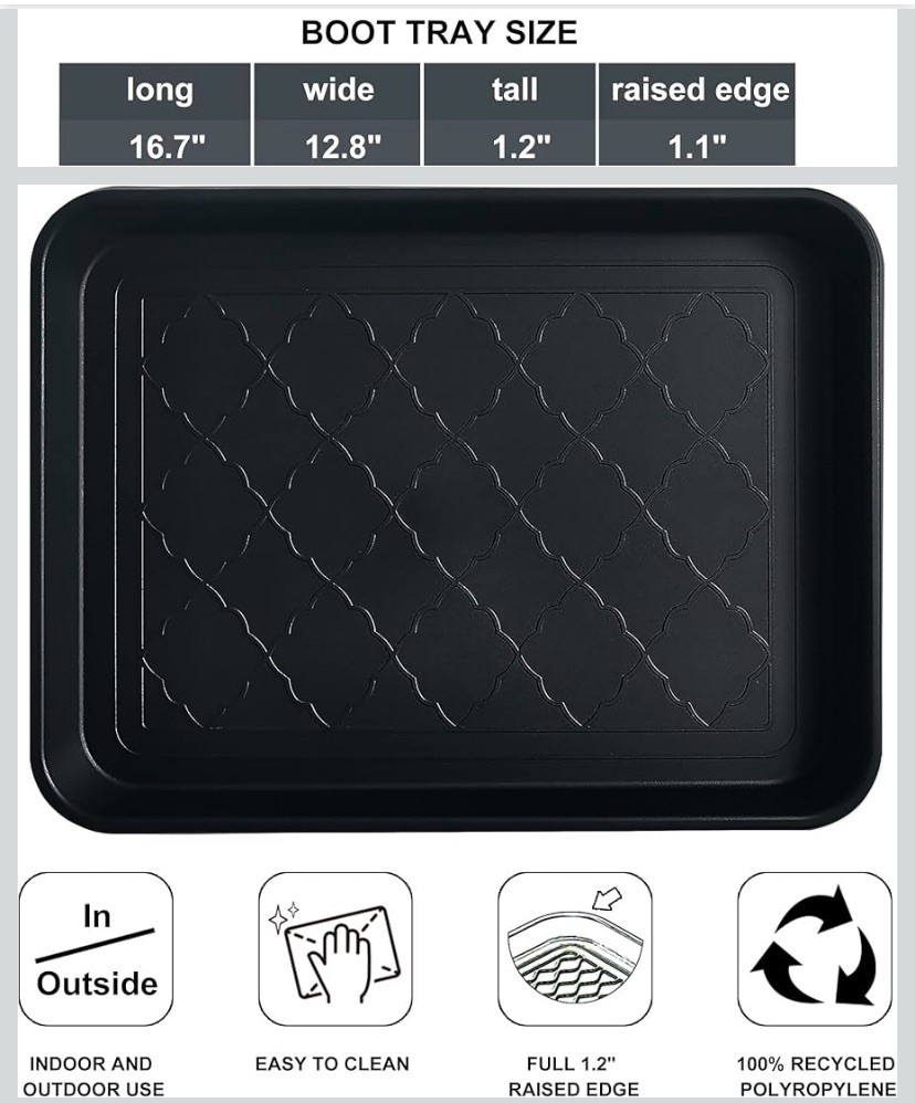 Boot Tray for Entryway Indoor 2 Pack Wet Shoe Matt Tray for Floor Protection