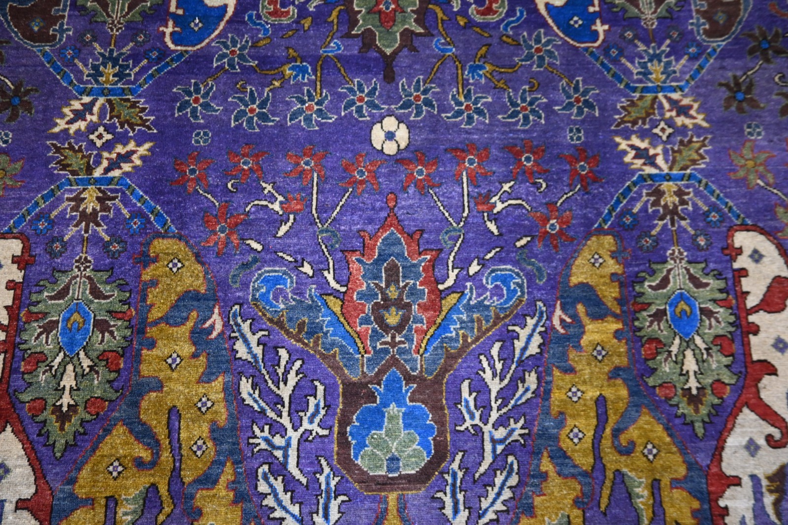 8×10 ft Blue Serapi Rug, Turkish Medallion Rug, Handmade Wool Rug, Oriental Rug