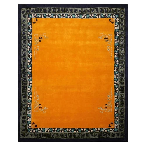 New Multi Size Gold Hand Tufted Greek Deco Handmade Area Rug, Carpets