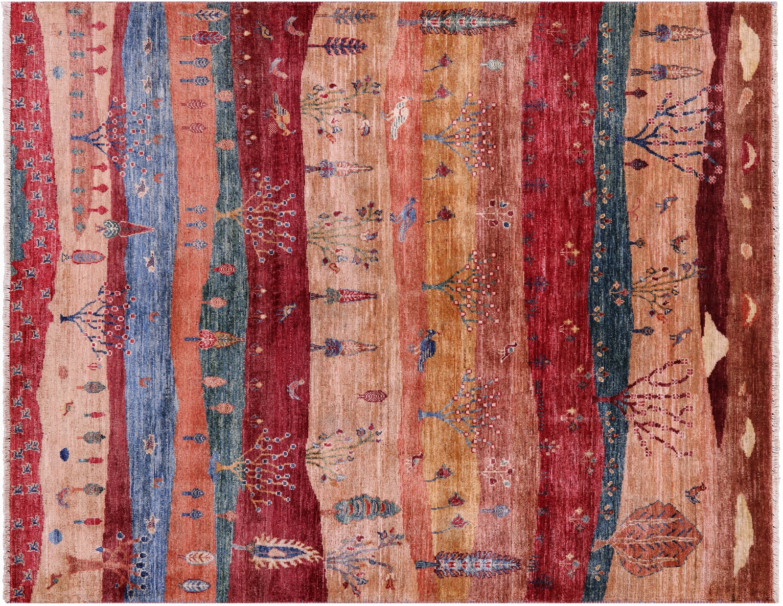 5′ 1″ X 6′ 7″ Gabbeh Tribal Hand-Knotted Wool Rug – Q23277