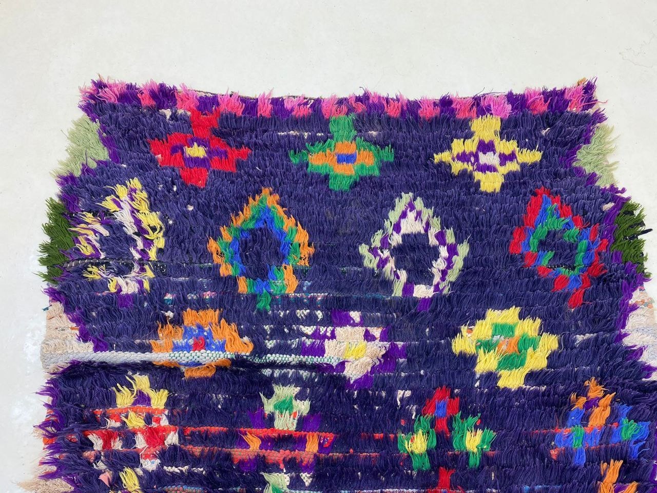 Moroccan Handmade Cotton Hallway Rug 3’4×6’2 Tribal Geometric Vintage Berber Rug